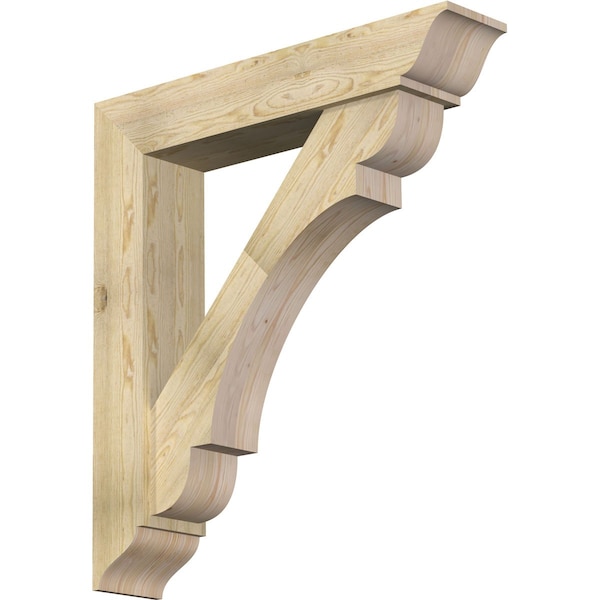 Ekena Millwork Olympic Traditional Rough Sawn Bracket w/ Offset Brace, Douglas Fir, 8"W x 40"D x 44"H BKT0806X40X44OLY01RDF - main